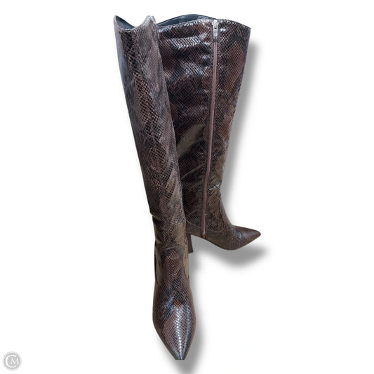 Boots Knee Heels By Marc Fisher In Snakeskin Print, Size: 7.5