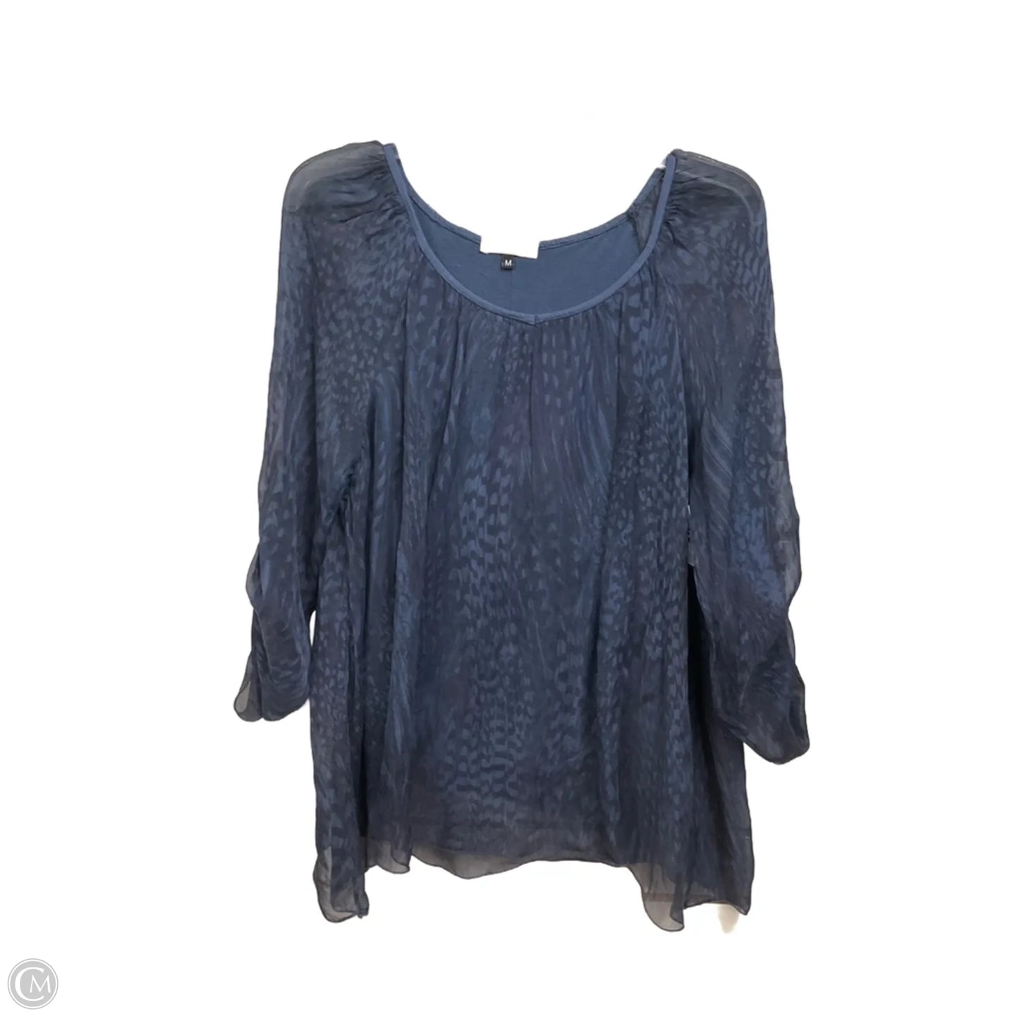 Blouse Long Sleeve By Cmc In Blue, Size: M