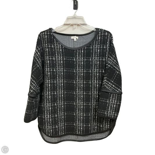 Top 3/4 Sleeve By Max Studio In Black & White, Size: M