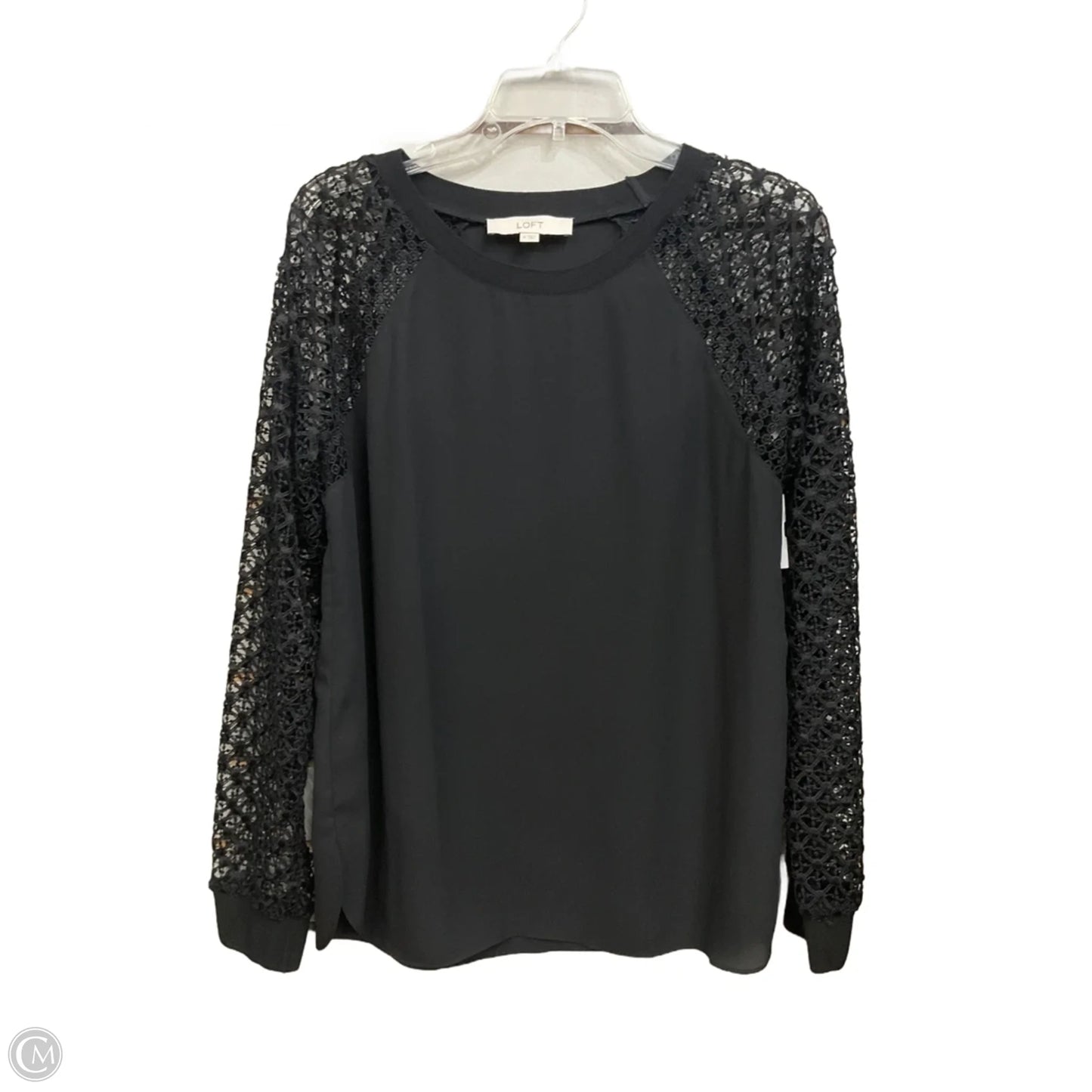 Top Long Sleeve By Loft In Black, Size: M