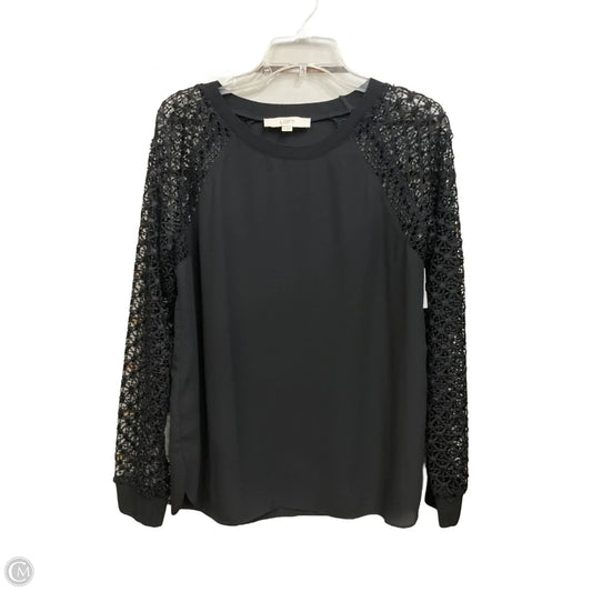Top Long Sleeve By Loft In Black, Size: M