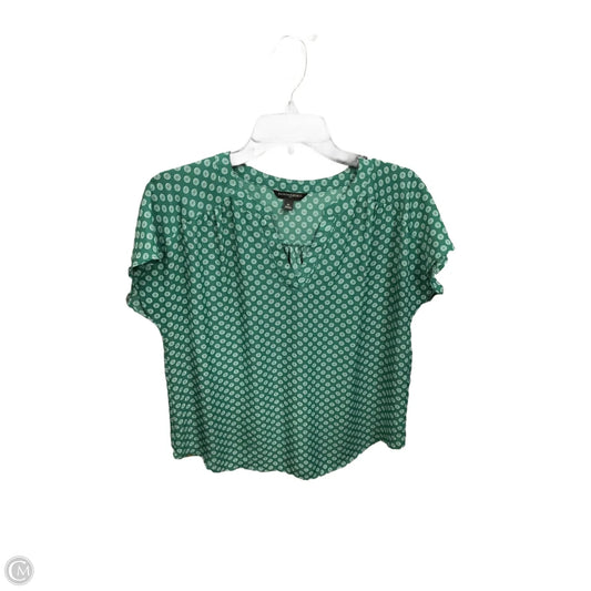 Top Sleeveless By Banana Republic In Green & White, Size: M