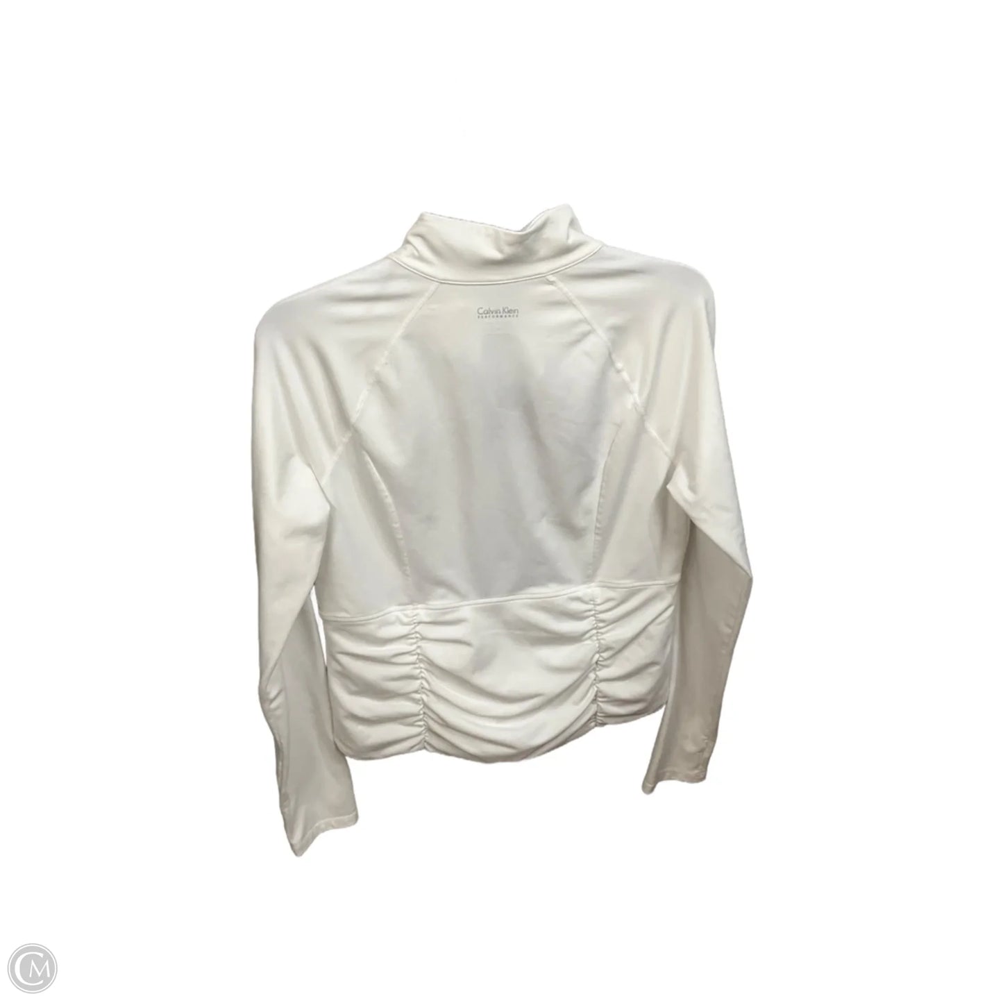 Athletic Jacket By Calvin Klein In White, Size: L