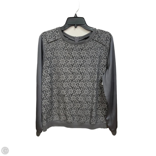 Top Long Sleeve By Ann Taylor In Grey, Size: L