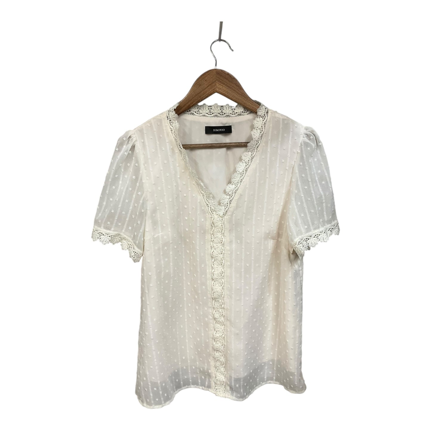 Top Short Sleeve By Cmc In Ivory, Size: S