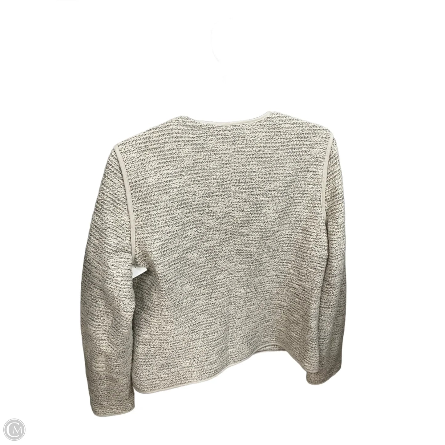 Jacket Moto By Ann Taylor In Cream & Grey, Size: M