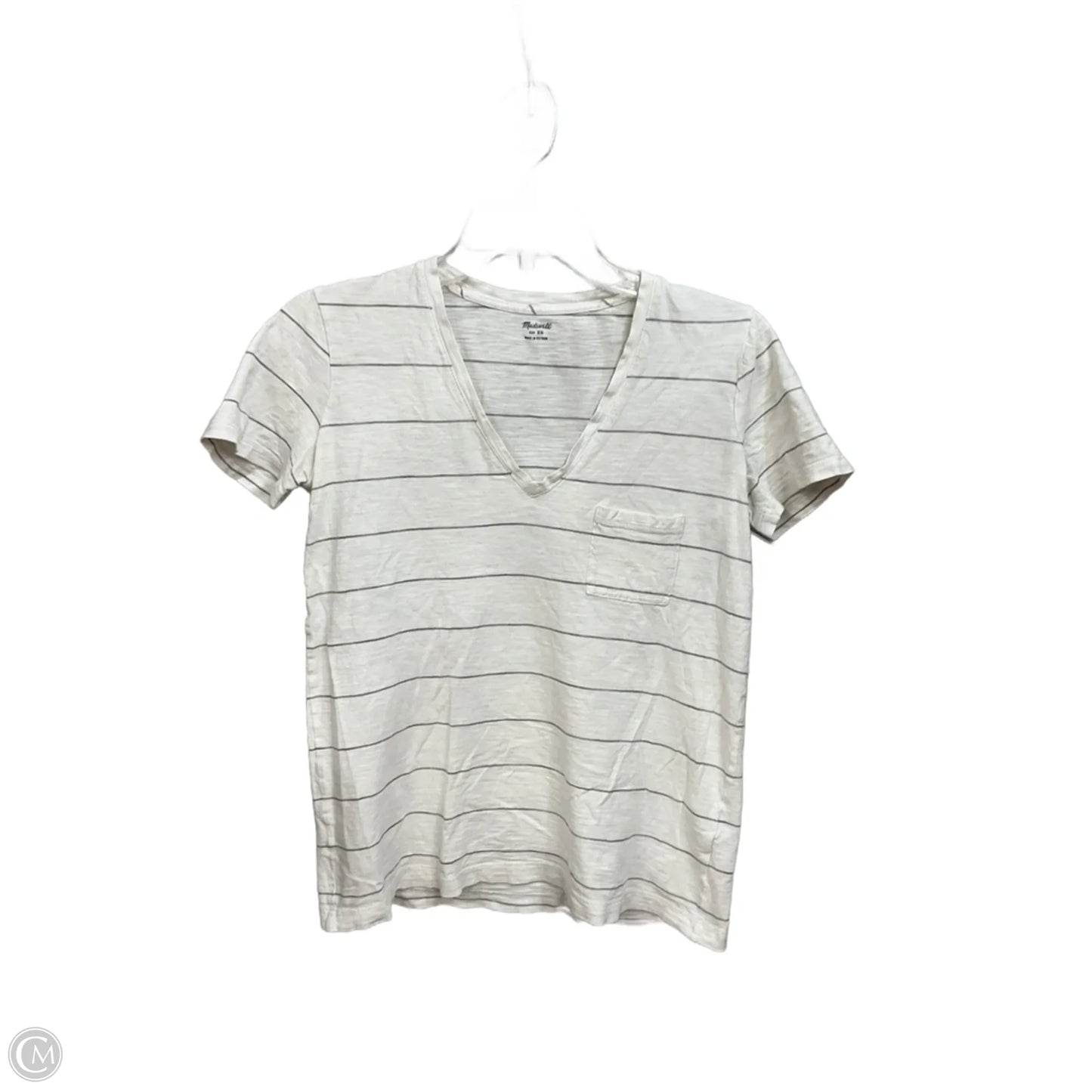 Top Short Sleeve Basic By Madewell In Striped Pattern, Size: Xs