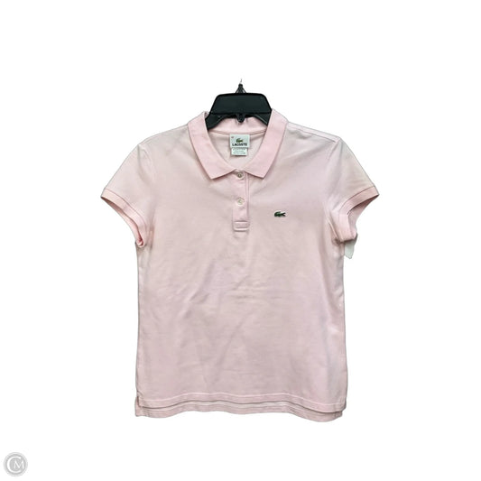 Top Short Sleeve By Lacoste In Pink, Size: M