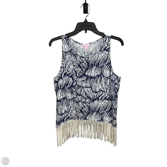 Top Sleeveless Designer By Lilly Pulitzer In Blue & White, Size: M