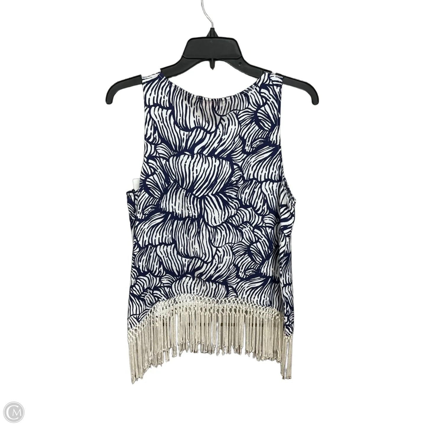 Top Sleeveless Designer By Lilly Pulitzer In Blue & White, Size: M