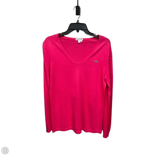 Top Long Sleeve By Lacoste In Pink, Size: M