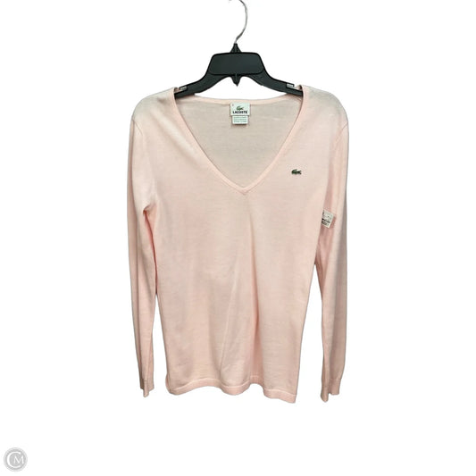 Top Long Sleeve By Lacoste In Pink, Size: M