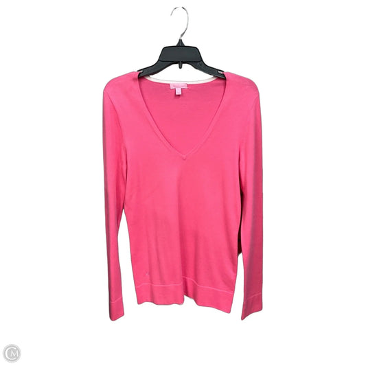 Top Long Sleeve Designer By Lilly Pulitzer In Pink, Size: L
