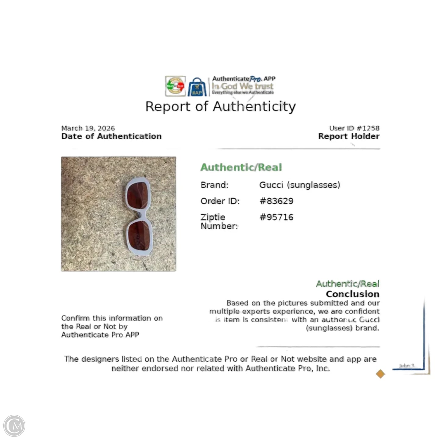 Sunglasses Luxury Designer By Gucci