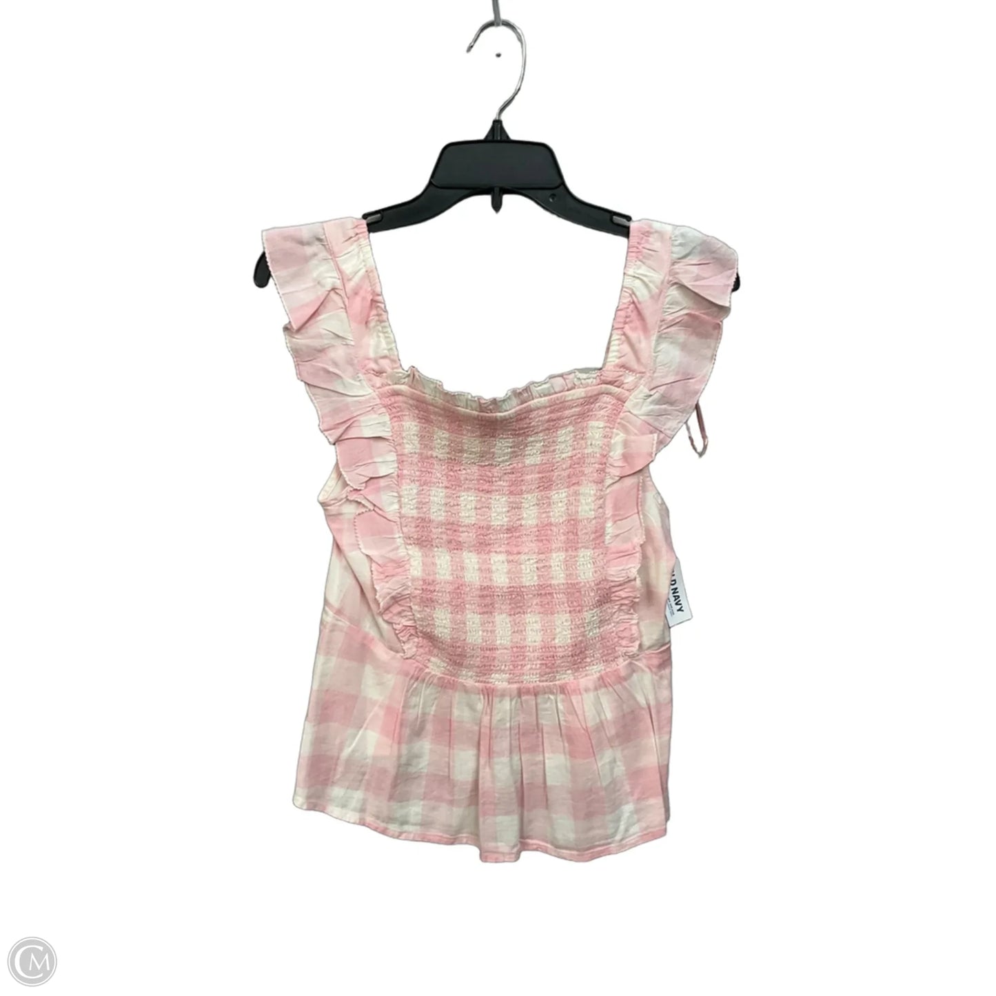 Top Sleeveless By Old Navy In Pink & White, Size: M