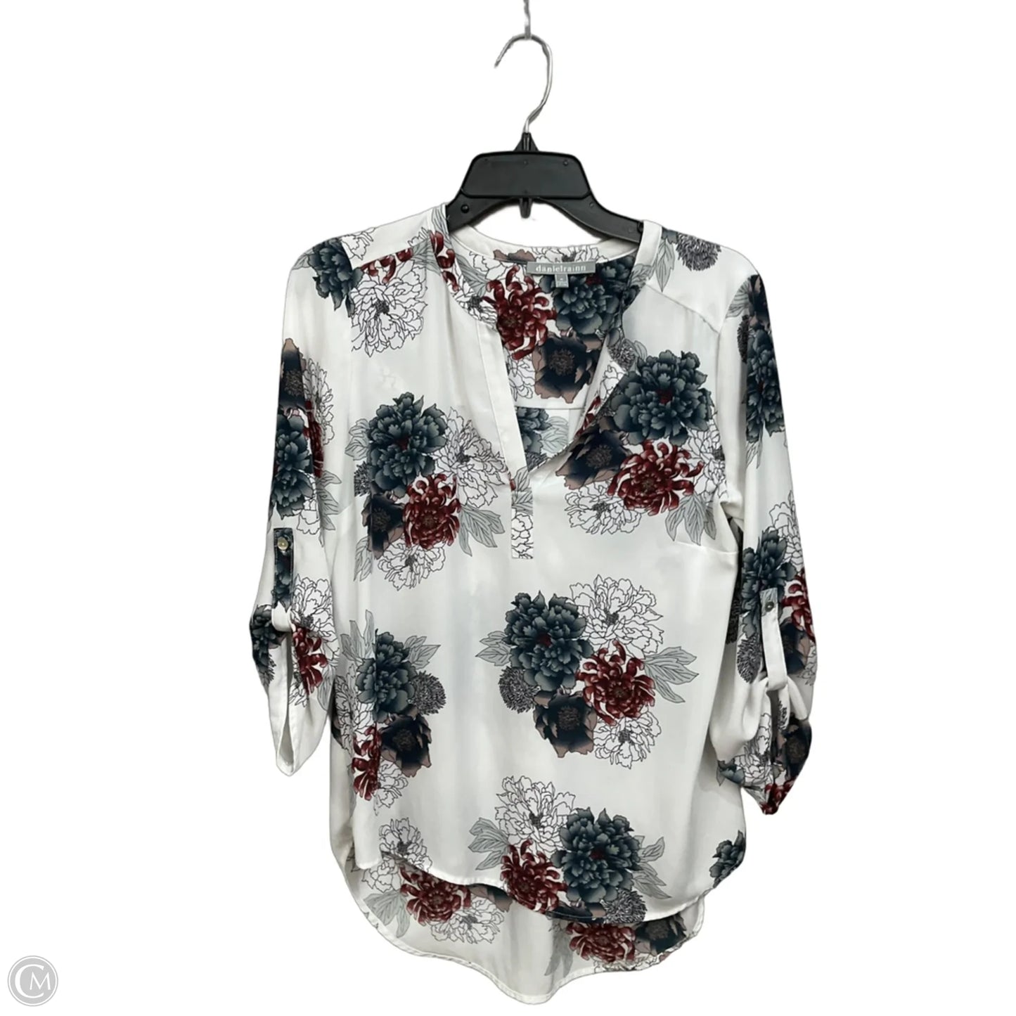Blouse Long Sleeve By Daniel Rainn In Floral Print, Size: M