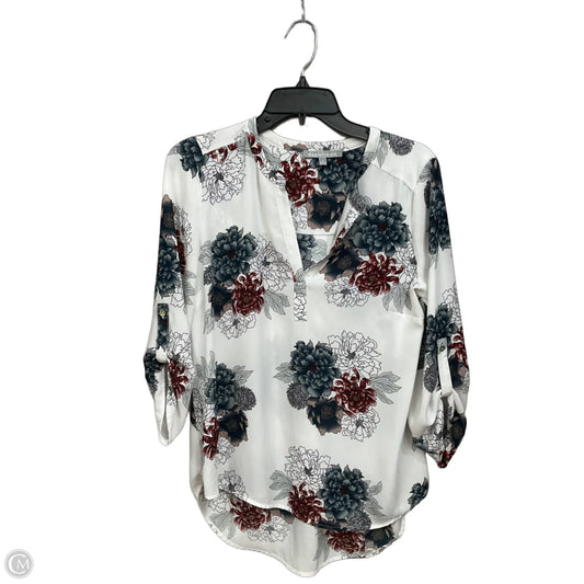 Blouse Long Sleeve By Daniel Rainn In Floral Print, Size: M