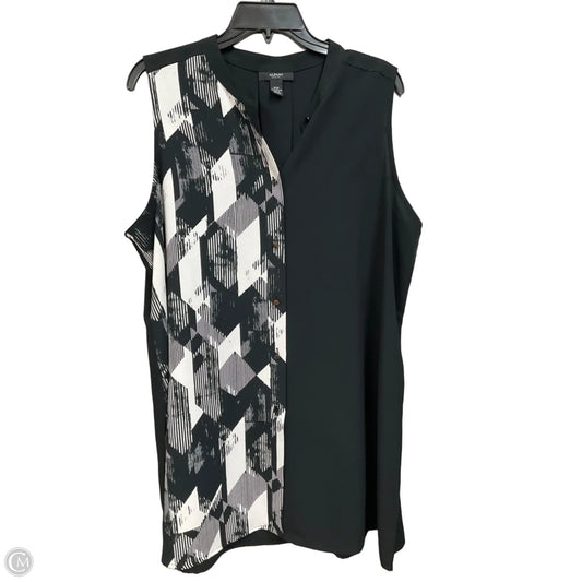 Top Sleeveless By Alfani In Black & White, Size: 1x