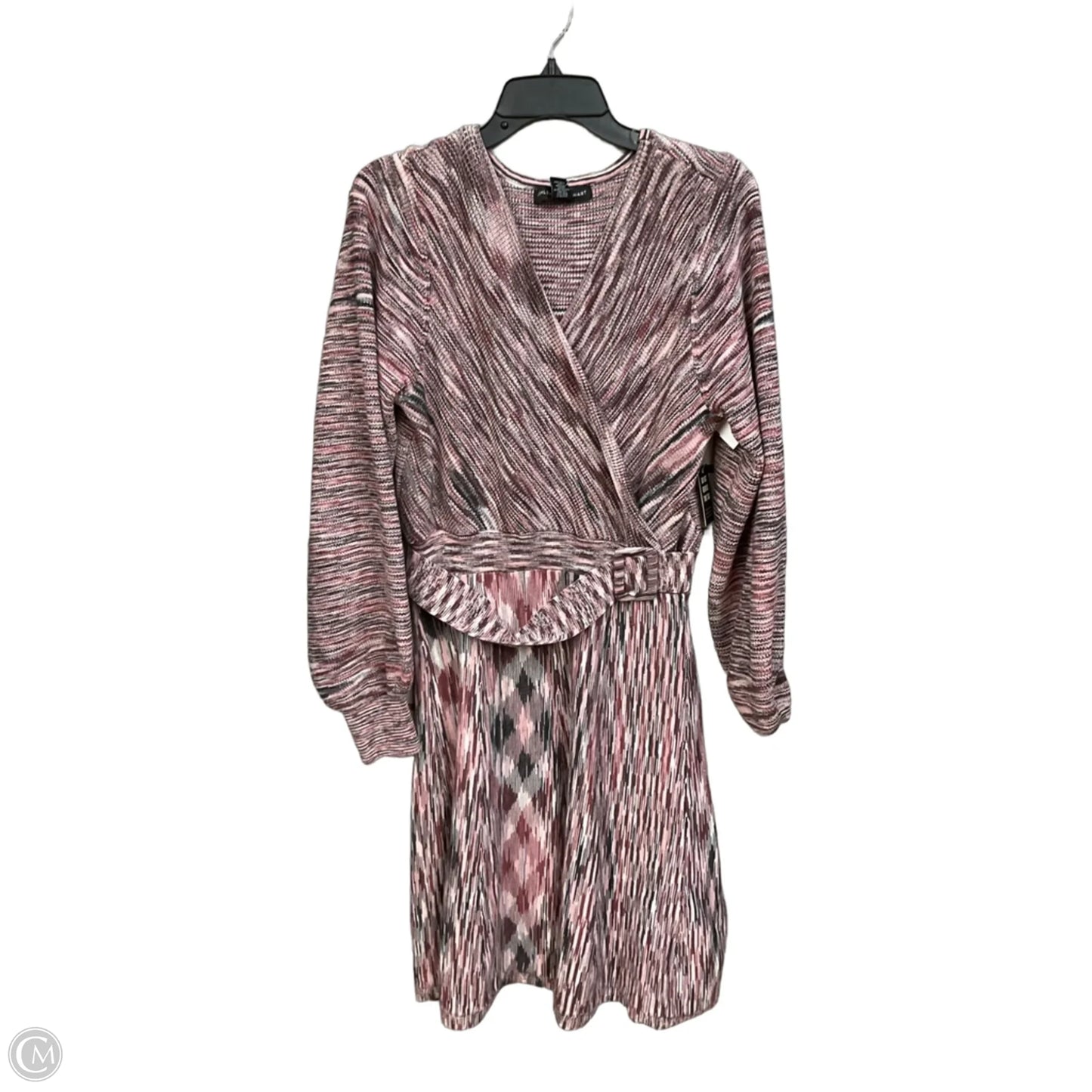 Dress Casual Midi By Ashley Stewart In Green & Pink, Size: 1x