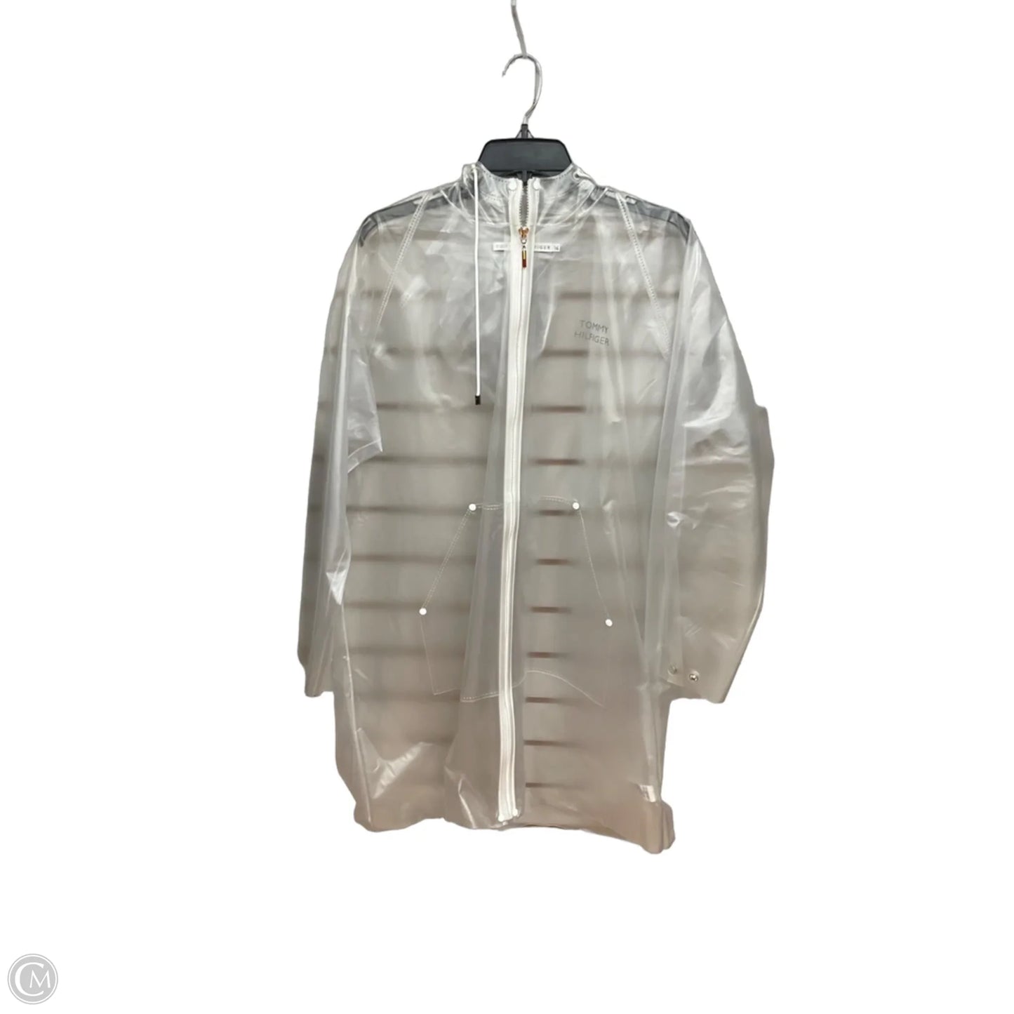 Coat Raincoat By Tommy Hilfiger In Clear, Size: L