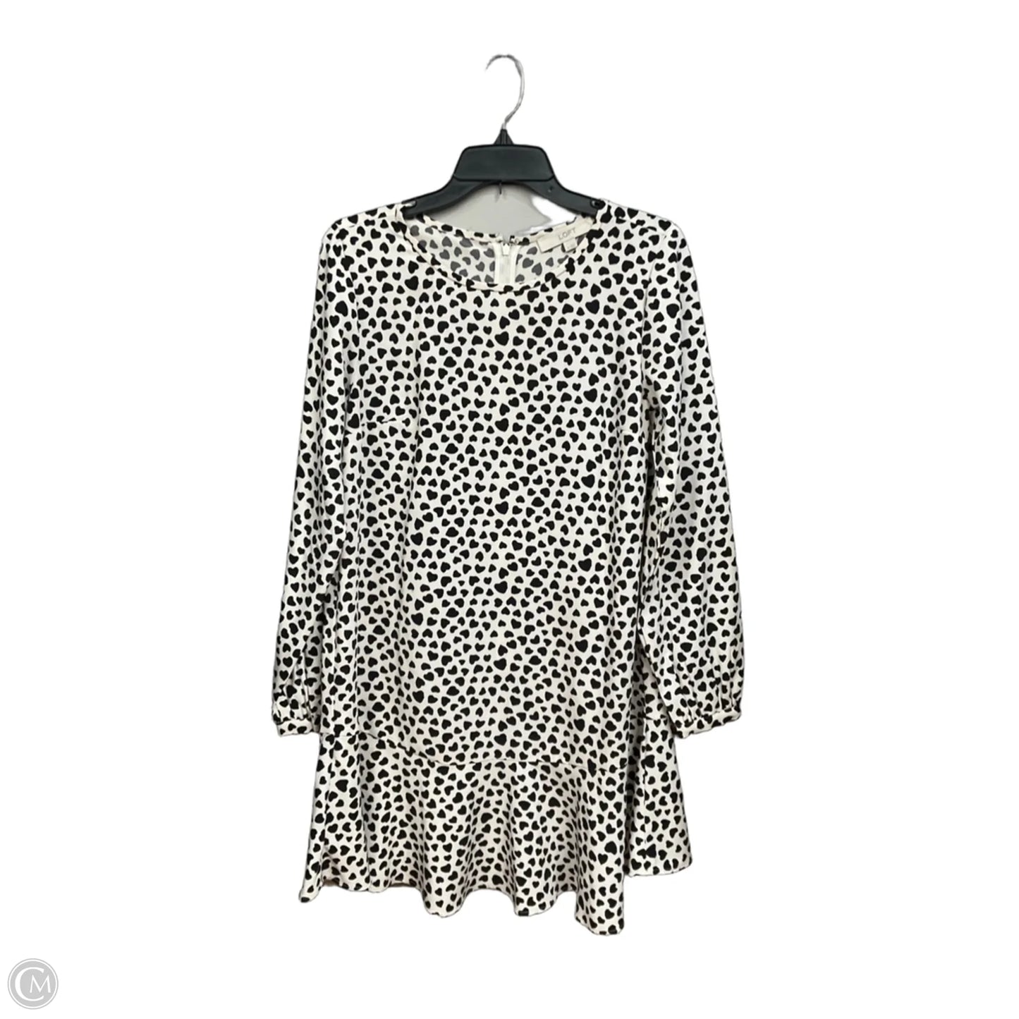 Tunic Long Sleeve By Loft In Black & Cream, Size: S