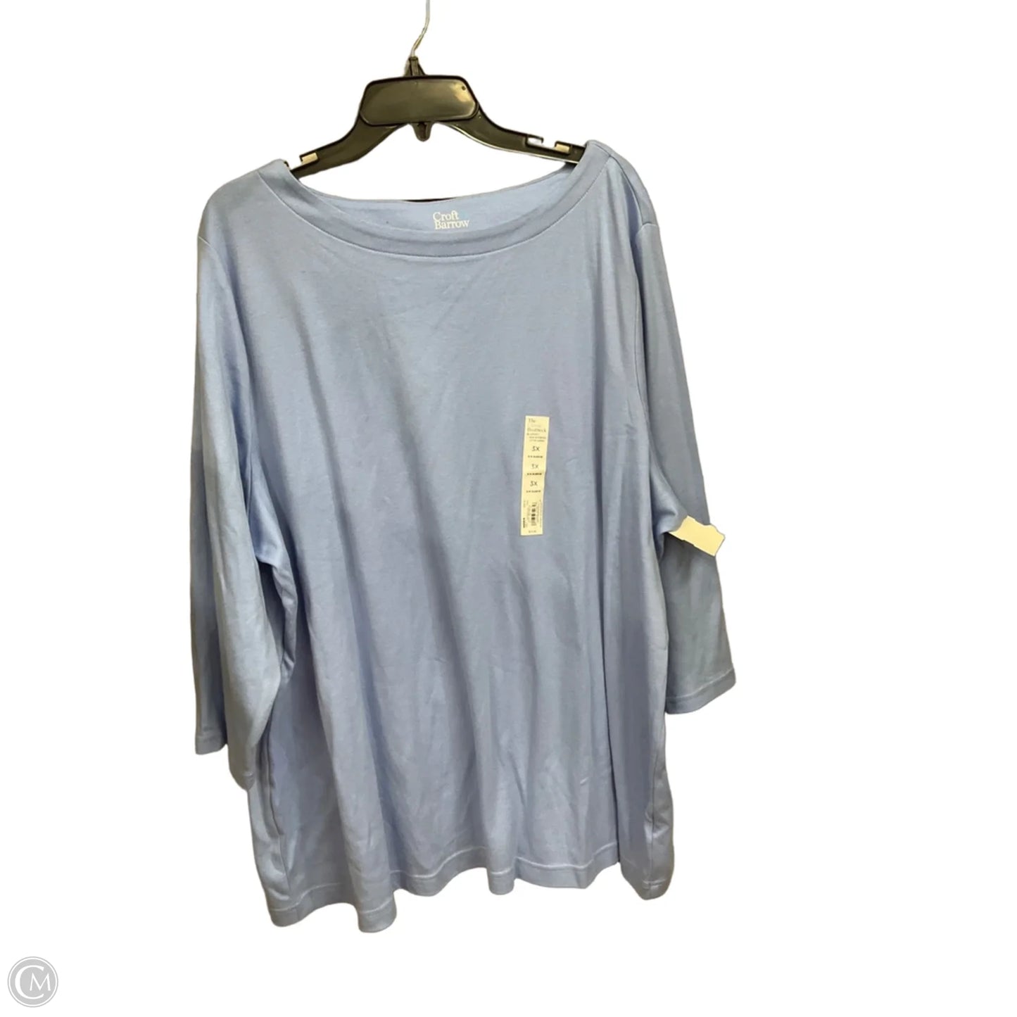 Top 3/4 Sleeve Basic By Croft And Barrow In Blue, Size: 3x