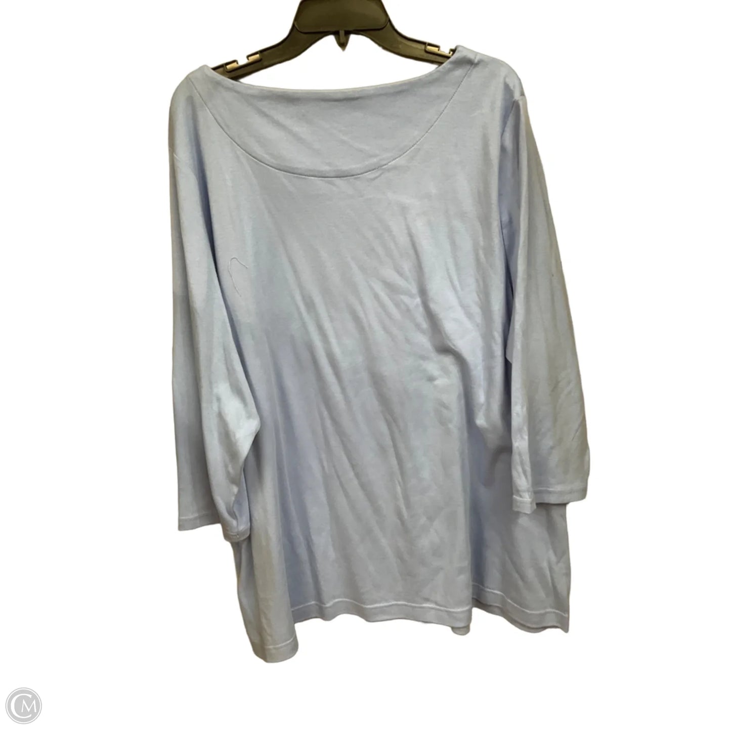 Top 3/4 Sleeve Basic By Croft And Barrow In Blue, Size: 3x