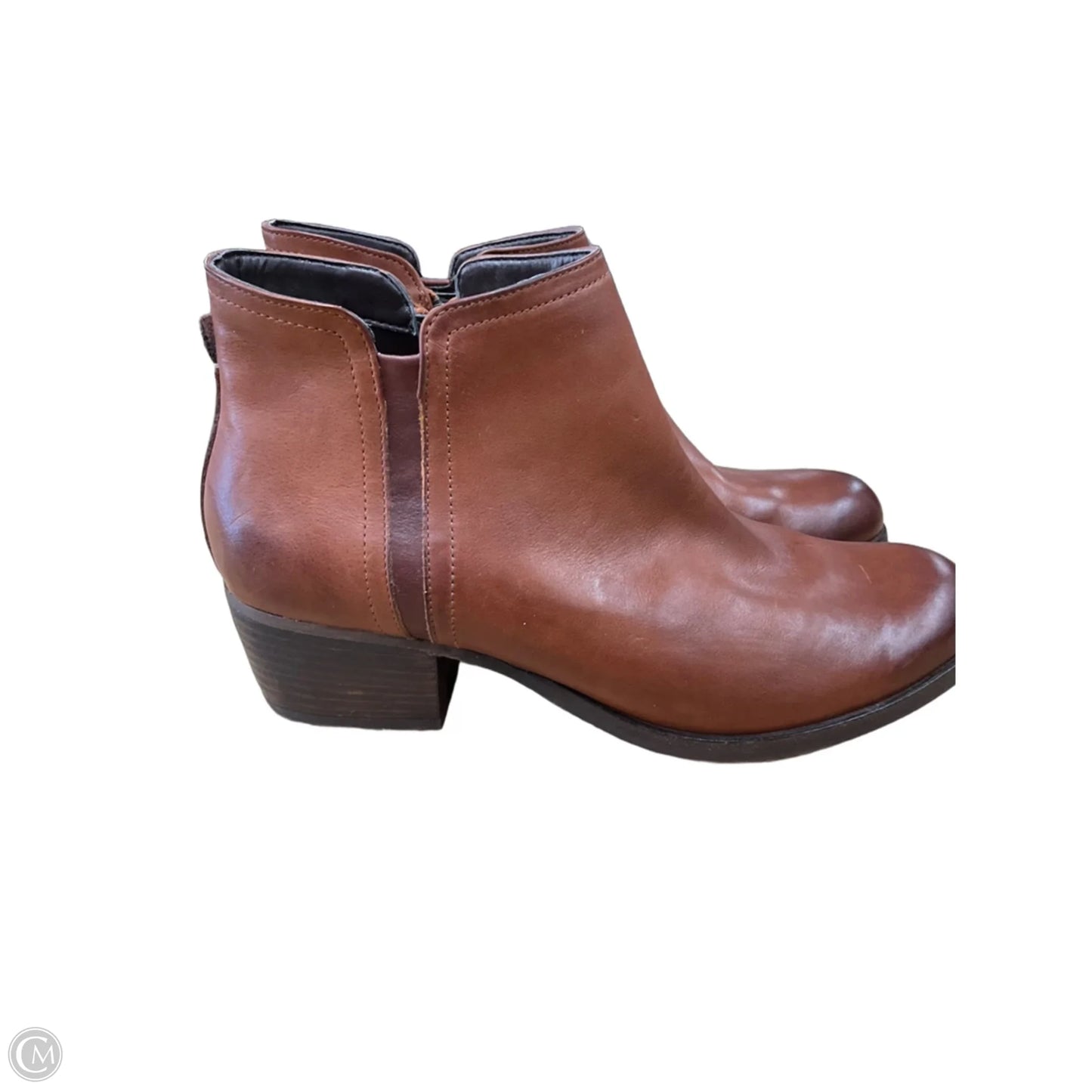 Boots Ankle Flats By Clarks In Brown, Size: 7.5