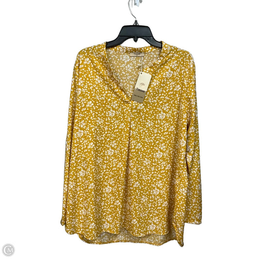 Top Long Sleeve By Timeson In Yellow, Size: Xxl