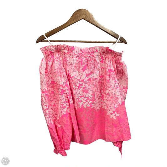 Top 3/4 Sleeve Designer By Lilly Pulitzer In Pink, Size: M