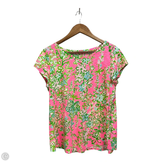 Top Short Sleeve Designer By Lilly Pulitzer In Pink, Size: M