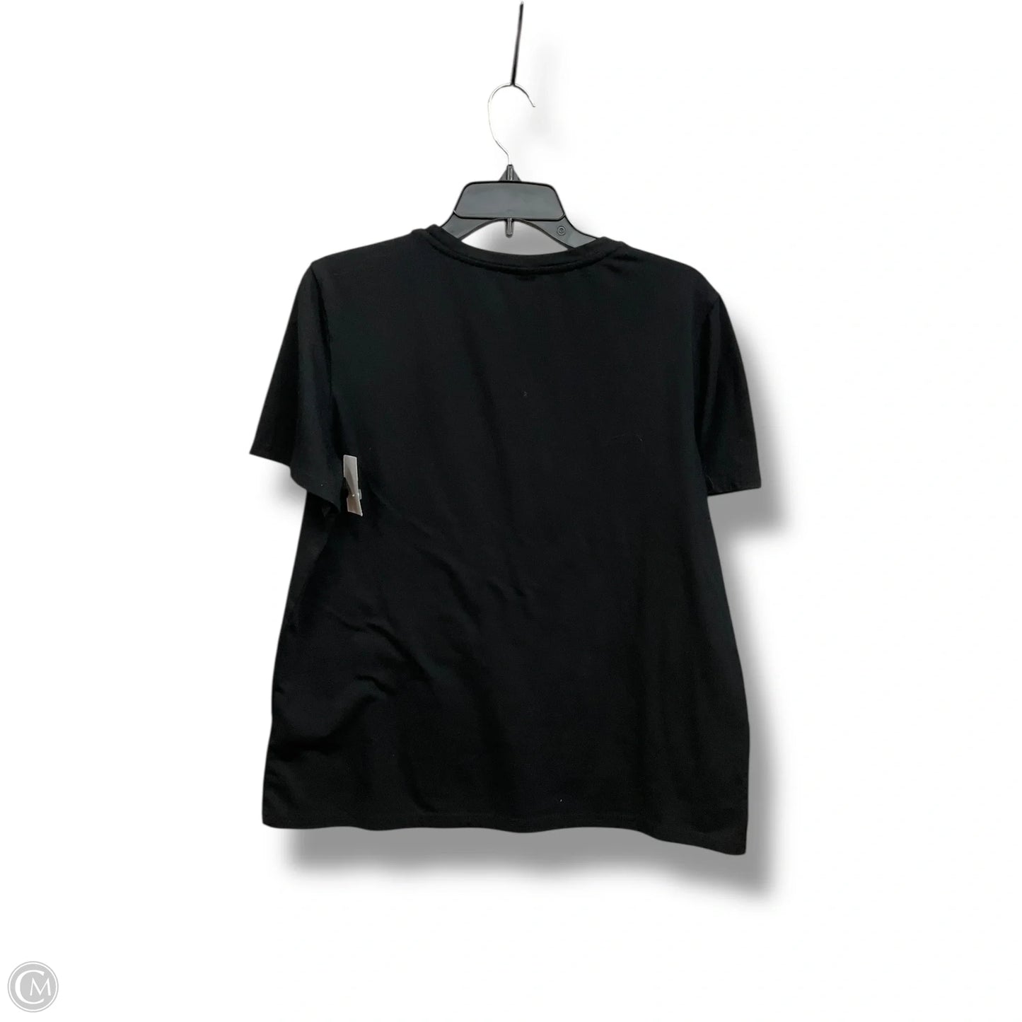 Top Short Sleeve By Shein In Black & Pink, Size: L