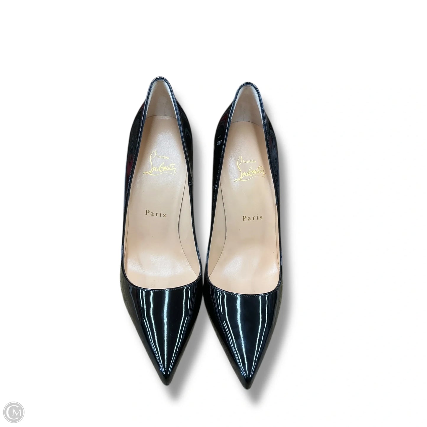 Shoes Luxury Designer By Christian Louboutin In Black, Size: 8.5