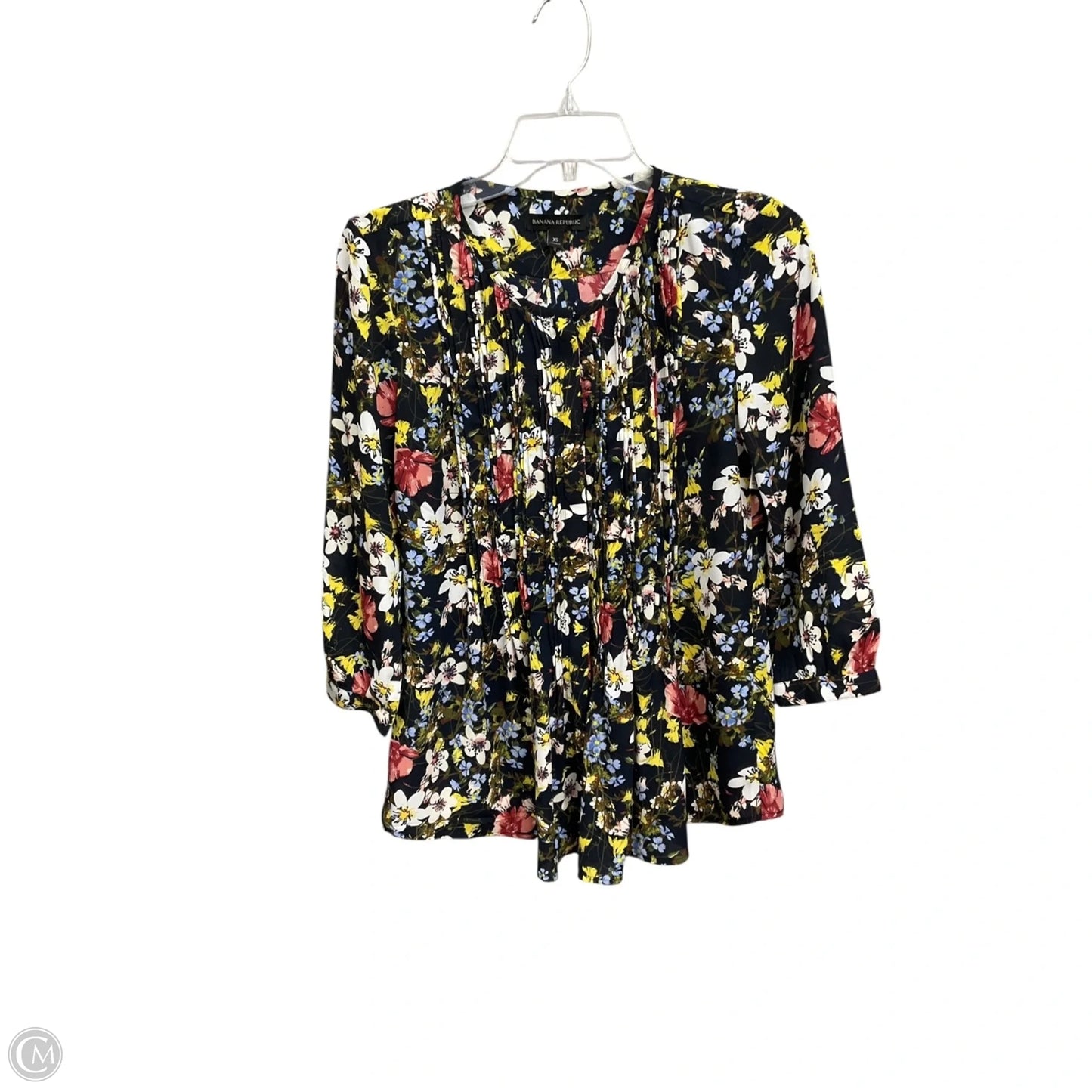 Blouse Long Sleeve By Banana Republic In Floral Print, Size: Xs