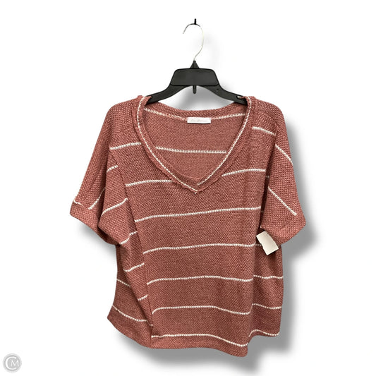 Top Short Sleeve By Ces Femme In Pink & White, Size: M