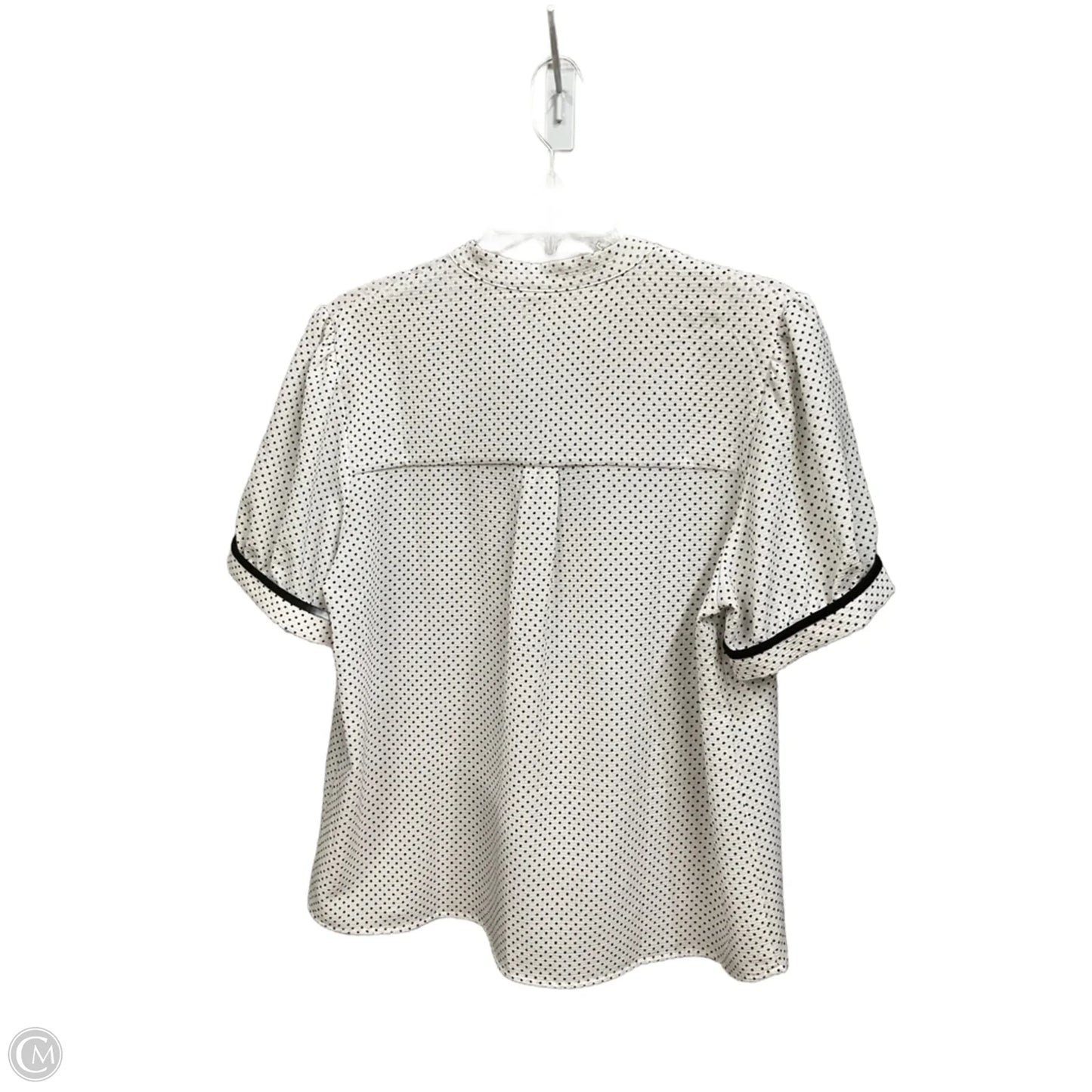 Blouse Short Sleeve By Monteau In Polkadot Pattern, Size: Xl