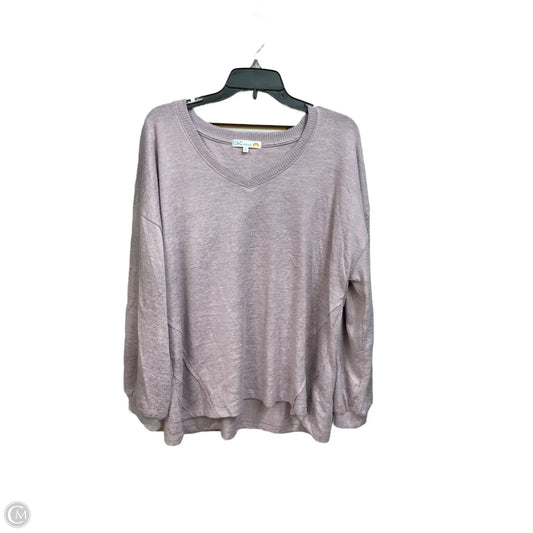 Top Long Sleeve Basic By C And C In Purple, Size: 1x