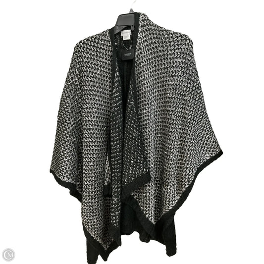 Shawl By Avenue In Black & Silver, Size: Osfm