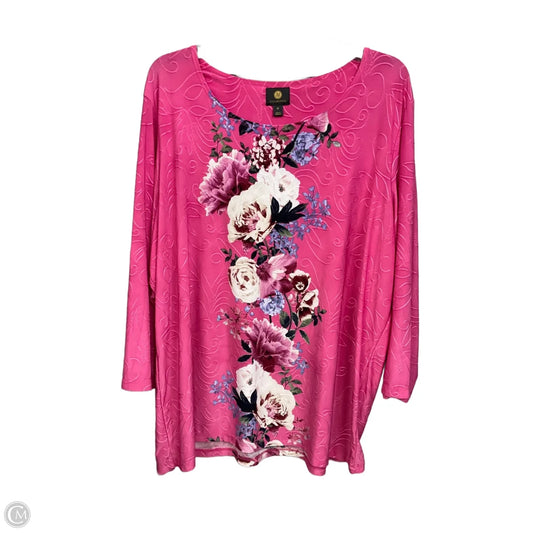 Top 3/4 Sleeve By Jm Collections In Polkadot Pattern, Size: 3x