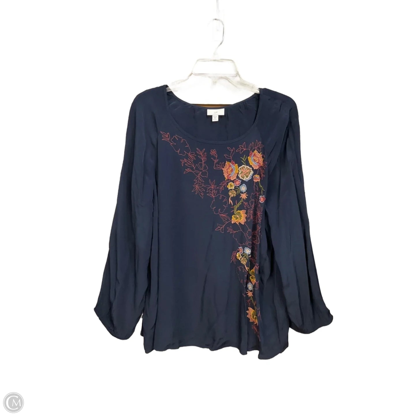 Top Long Sleeve By J. Jill In Navy, Size: 2x