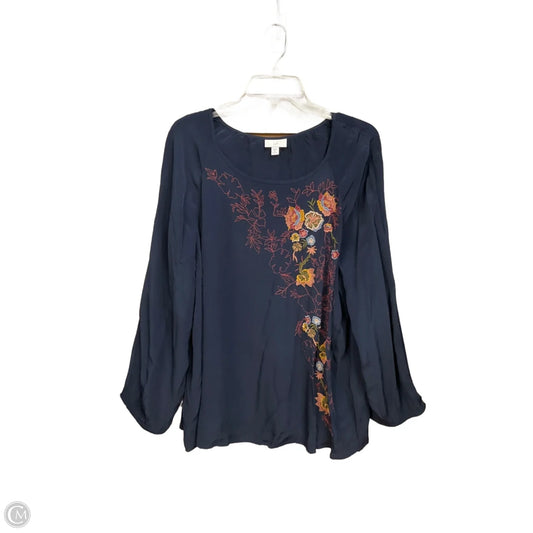Top Long Sleeve By J. Jill In Navy, Size: 2x