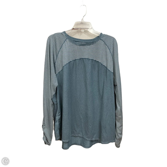 Athletic Top Long Sleeve Crewneck By Avia In Blue & White, Size: 3x