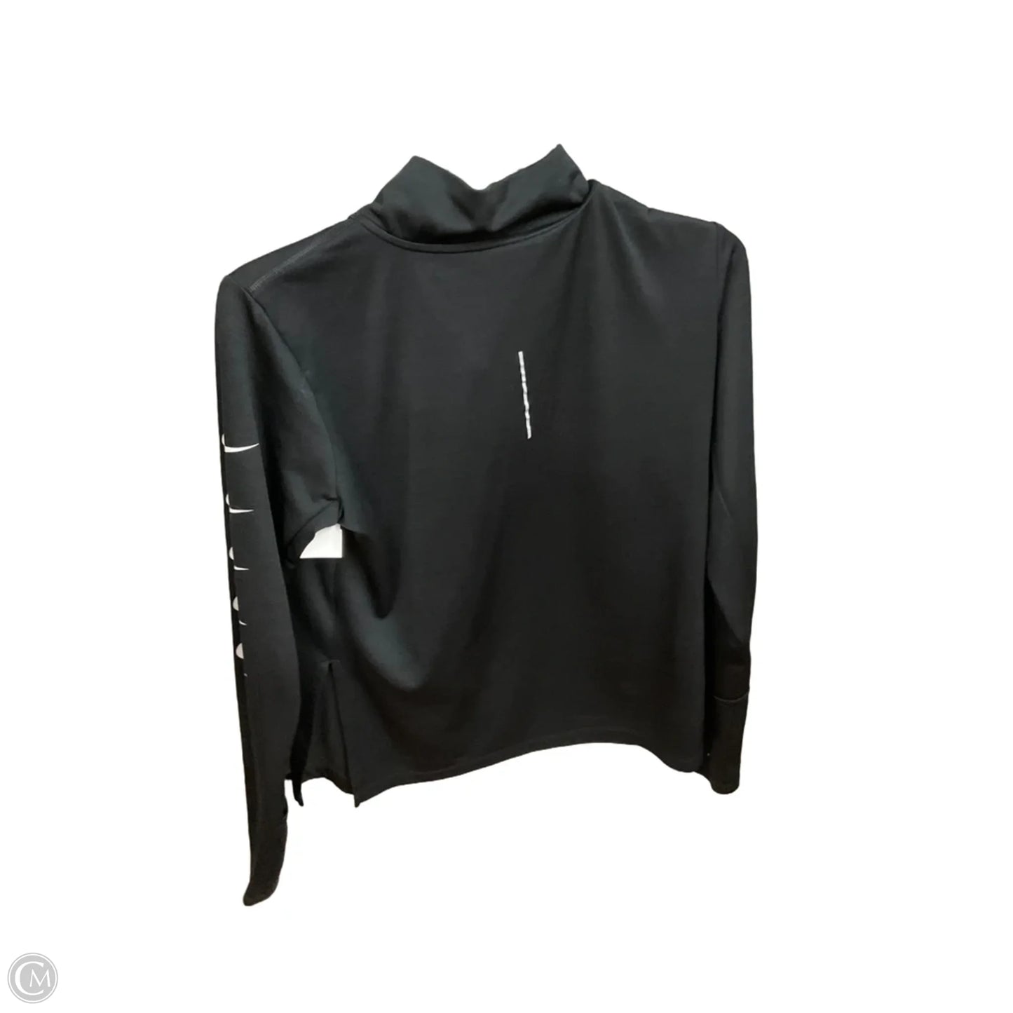 Athletic Top Long Sleeve Collar By Nike Apparel In Black, Size: M