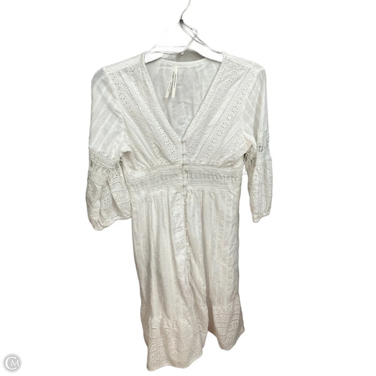 Dress Casual Midi By Anthropologie In White, Size: Xs