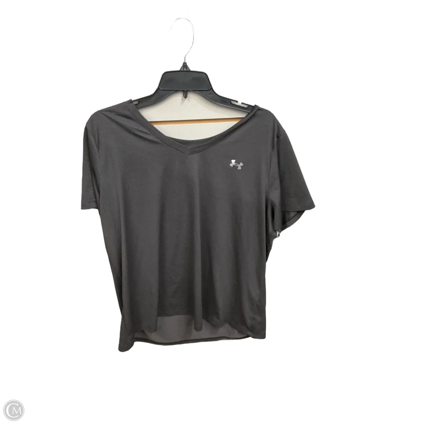 Athletic Top Short Sleeve By Under Armour In Grey, Size: 1x