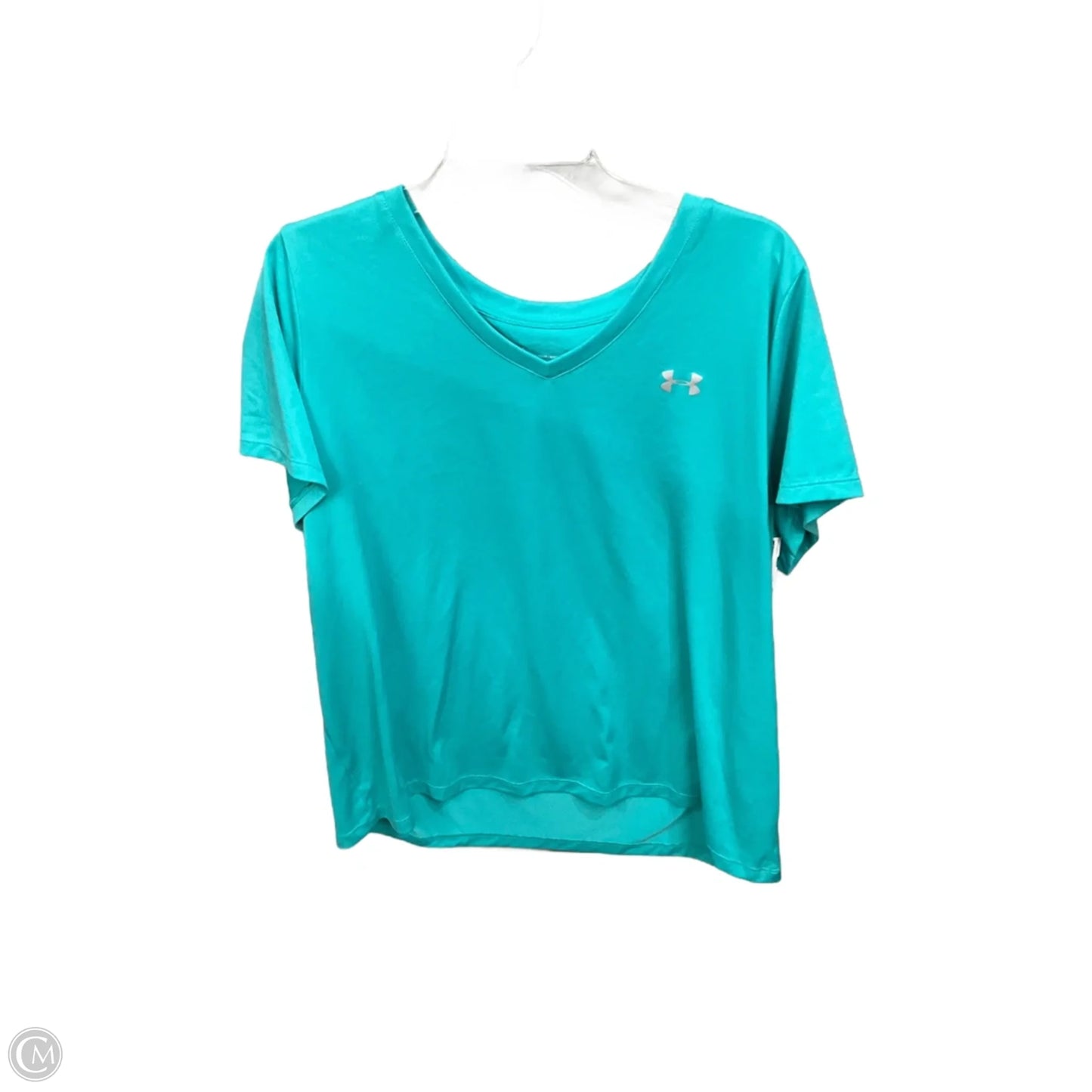 Athletic Top Short Sleeve By Under Armour In Aqua, Size: 1x