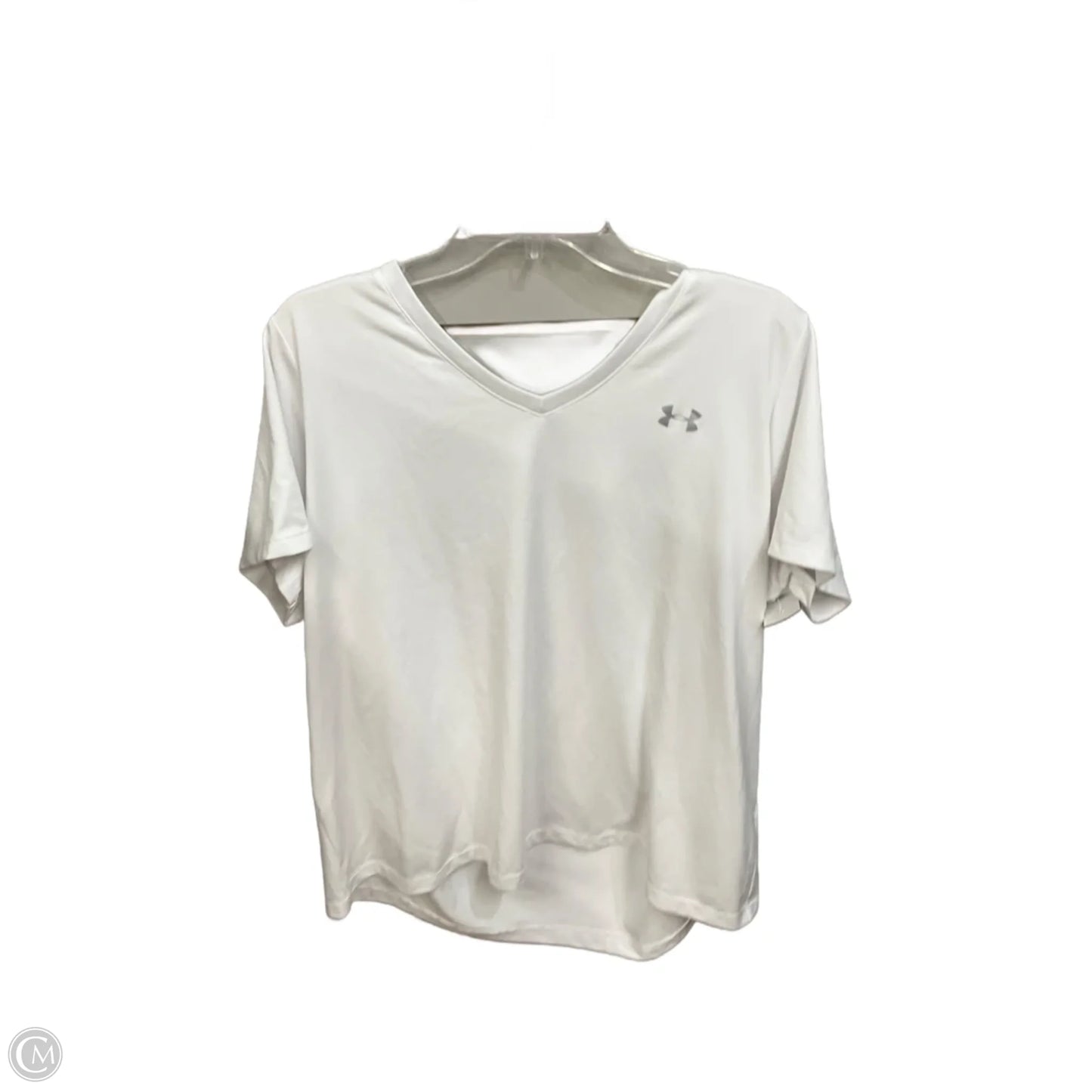 Athletic Top Short Sleeve By Under Armour In White, Size: 1x