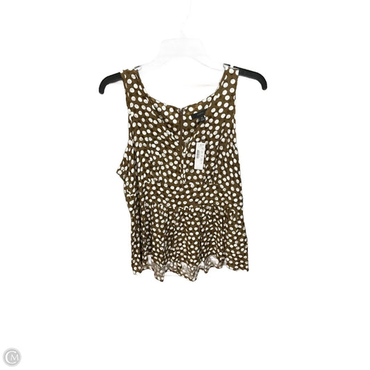 Top Sleeveless By J. Crew In Polkadot Pattern, Size: M