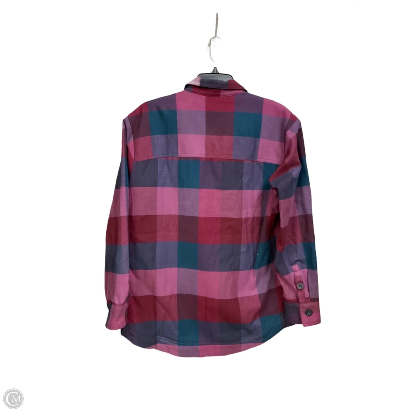 Jacket Shirt By Eddie Bauer In Plaid Pattern, Size: M