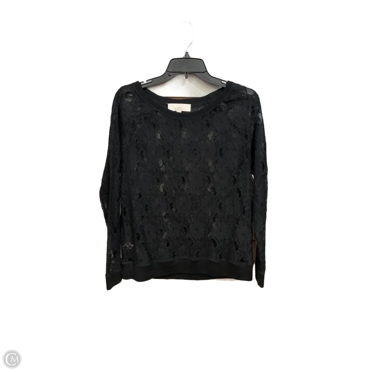 Top Long Sleeve By Loft In Black, Size: M
